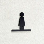 Σήμανση τουαλέτας Γυναικών WC ξενοδοχείων 3mm πάχος, Μαύρο - Λευκό