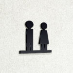 Σήμανση τουαλέτας WC ξενοδοχείων 3mm πάχος, Μαύρο - Λευκό