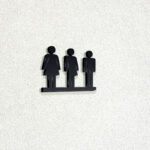 Σήμανση τουαλέτας WC "NON BINARY" ξενοδοχείων 3mm πάχος, Μαύρο - Λευκό