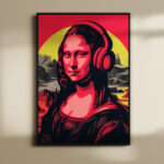 ΕΚΤΥΠΩΣΗ ΑΦΙΣΑΣ / CANVA MONA LISA IN RED MUSIC