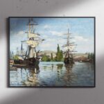 ΕΚΤΥΠΩΣΗ ΑΦΙΣΑΣ / CANVA CLAUDE MONET Ships Riding on the Seine at Rouen (1872-1873)