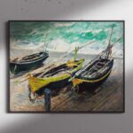 ΕΚΤΥΠΩΣΗ ΑΦΙΣΑΣ / CANVA CLAUDE MONET Three Fishing Boats
