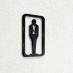 Σήμανση τουαλέτας WC "ανδρών" ξενοδοχείων - εστίασης 3mm πάχος, Μαύρο - Λευκό
