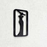 Σήμανση τουαλέτας WC "γυναικών" ξενοδοχείων - εστίασης 3mm πάχος, Μαύρο - Λευκό